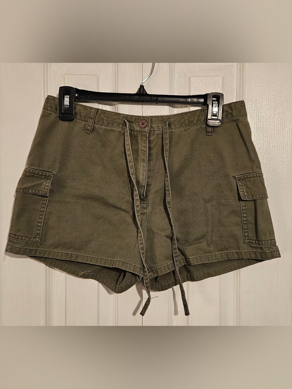 Express Olive Cargo Drawstring Shorts